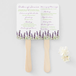 Lavender Wedding Program Hand Fan