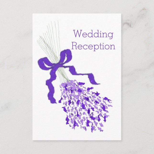 Lavender Wedding Reception Enclosure Card (Front)