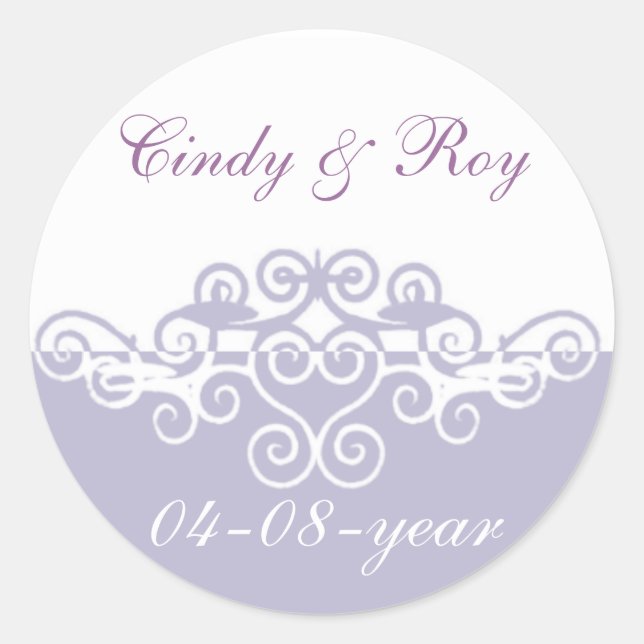 Lavender wedding stickers (Front)