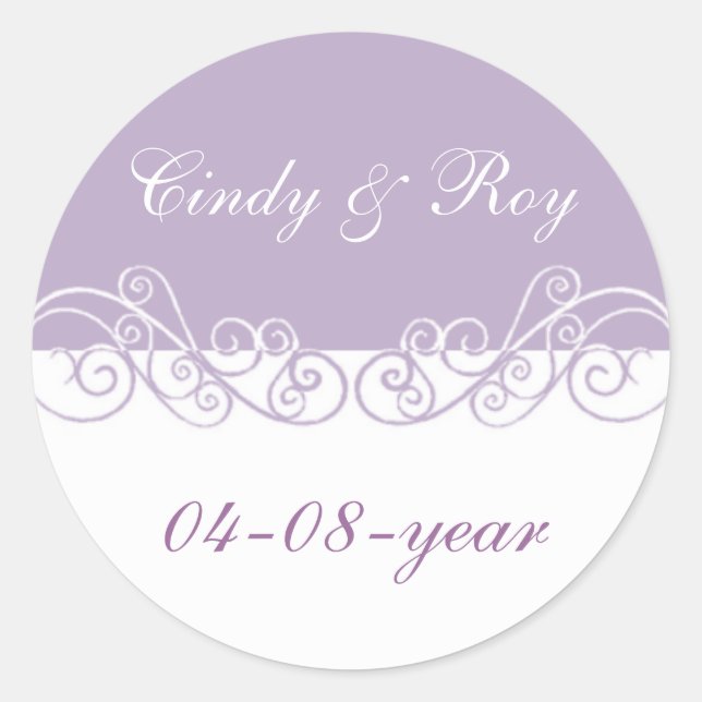 Lavender wedding stickers (Front)