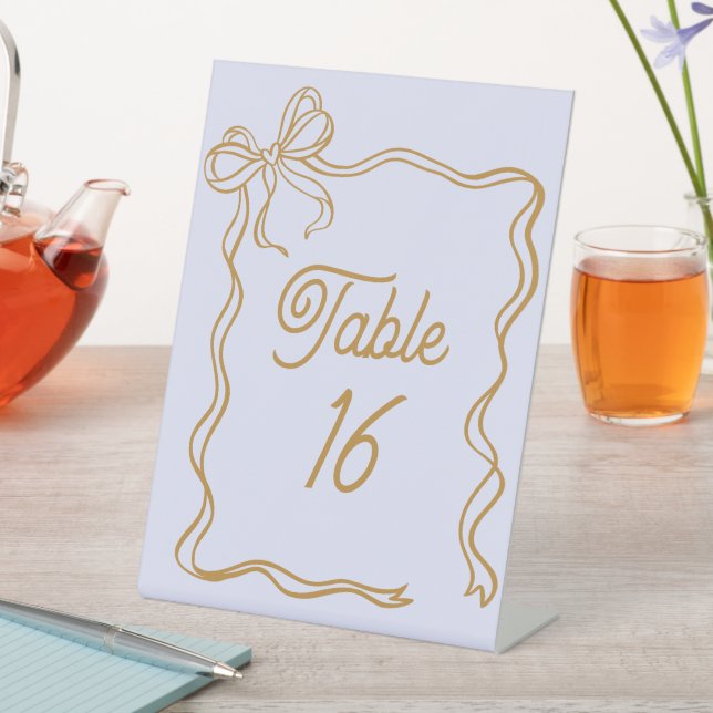 Lavender Wedding Table Number Acrylic Pedestal  Pedestal Sign (In SItu)
