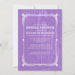 Lavender Western Barn Wood Bridal Shower Invites