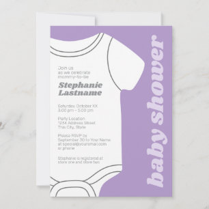 Lavender Whimsical Gender Neutral Baby Shower Invitation