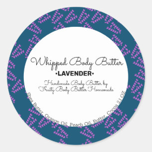 Lavender Whip Body Butter Bath Branding Packaging Classic Round Sticker