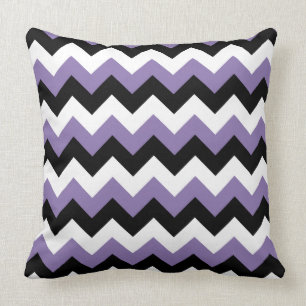 Lavender White Black Zigzag Throw Pillow