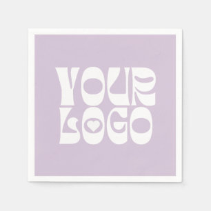 Lavender & White Corporate Business Logo Napkin