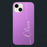 Lavender White Elegant Calligraphy Script Name Case-Mate iPhone 14 Case<br><div class="desc">Lavender Shimmer White Elegant Calligraphy Script Custom Personalized Name iPhone 14 Smart Phone Cases features a modern and trendy simple and stylish design with your personalized name in elegant hand written calligraphy script typography on a metallic lavender shimmer background. Designed by ©Evco Studio www.zazzle.com/store/evcostudio</div>