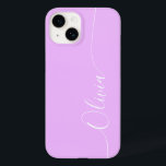 Lavender White Elegant Calligraphy Script Name Case-Mate iPhone 14 Case<br><div class="desc">Lavender Elegant White Calligraphy Script Custom Personalized Name iPhone 14 Smart Phone Cases features a modern and trendy simple and stylish design with your personalized name in elegant hand written calligraphy script typography on a lavender background. Designed by ©Evco Studio www.zazzle.com/store/evcostudio</div>