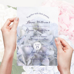 ©Lavender White Hydrangea Faire-part de mariage