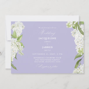Lavender White Hydrangeas Wedding  Invitation