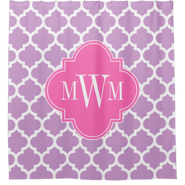 Lavender White Moroccan #5 Hot Pink 3I Monogram (Front)