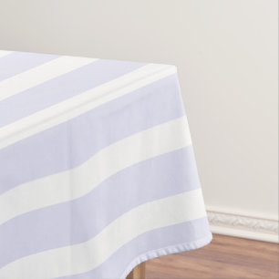 Lavender White Simple Horizontal Striped Tablecloth