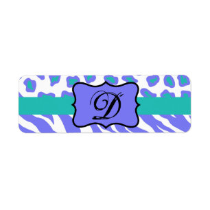 Lavender, White & Teal Zebra & Cheetah Personalize