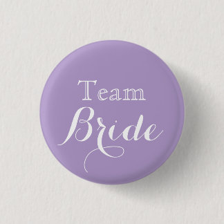 Lavender White Wedding Team Bride 1 Inch Round Button