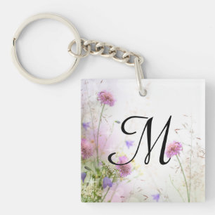 Lavender Wild Flowers Key Chain