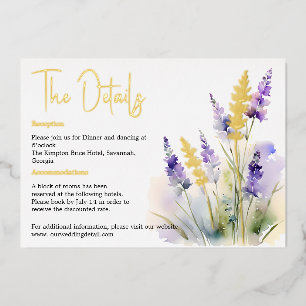 Lavender wild flowers Watercolor Details card