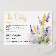 Lavender wild flowers Watercolor Details card