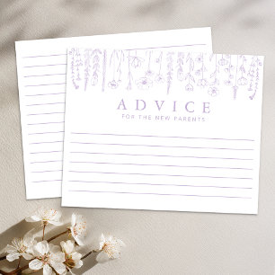 Lavender Wildflower Baby Shower Advice Card