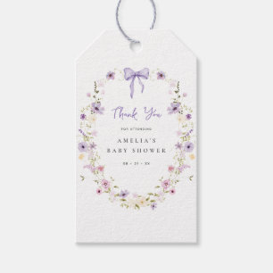 Lavender Wildflower Baby Shower Favour Bag Gift Ta Tags
