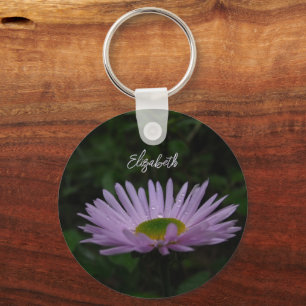 Lavender Wildflower Floral Photo Personalized  Keychain