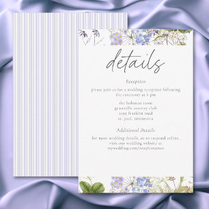 Lavender Wildflower Garden Romantic White Wedding Enclosure Card
