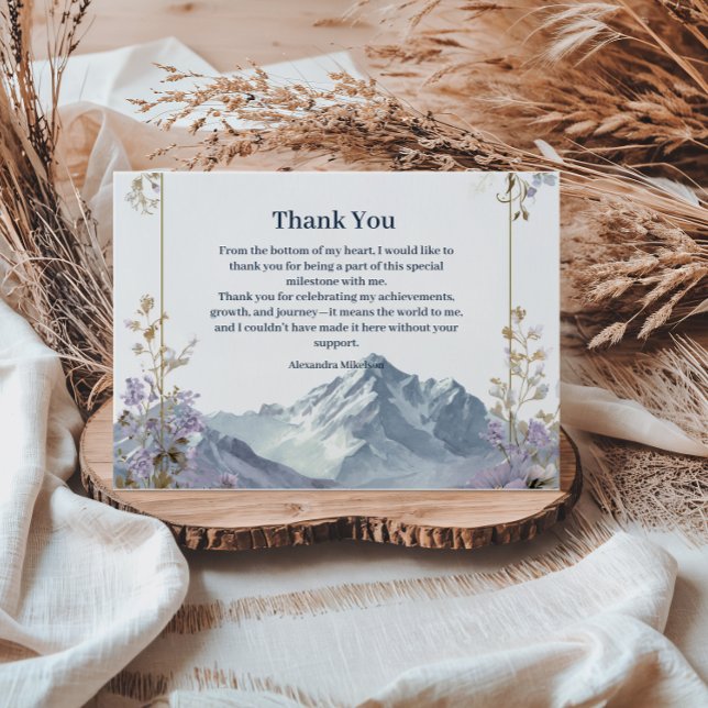 Lavender Wildflower Mountain Birthday Thank You Card (Creator Uploaded)