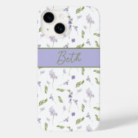 Lavender Wildflower Watercolor Floral Monogram
