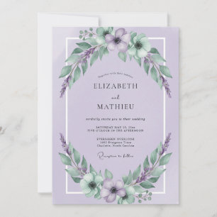 Lavender Wildflower Wedding Invitation