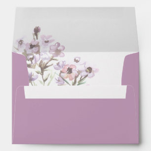 Lavender Wildflowers Botanical Floral Invitation Envelope