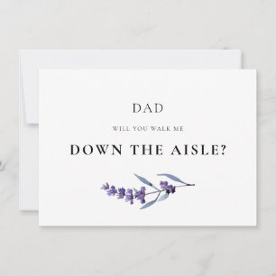 Lavender Will you walk me down the aisle Card