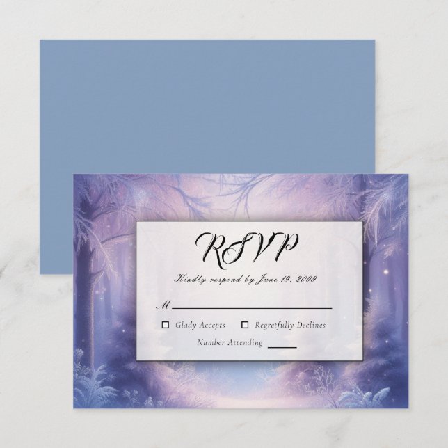 Lavender Winter Snowfall Serenade RSVP Card (Front/Back)