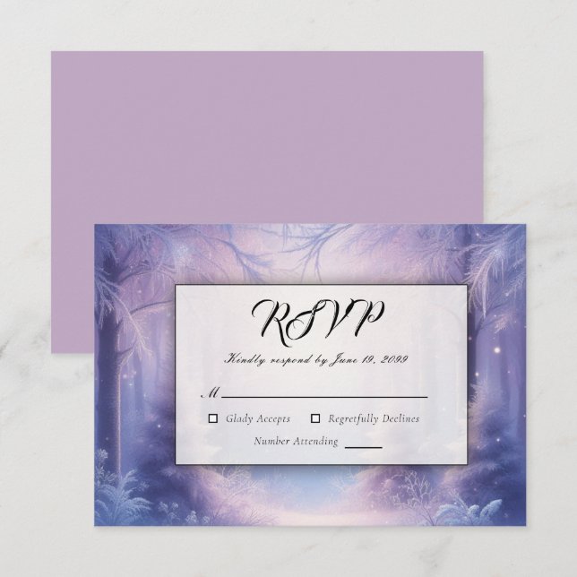 Lavender Winter Snowfall Serenade RSVP Card (Front/Back)
