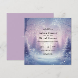 Lavender Winter Snowfall Serenade Wedding Invitation