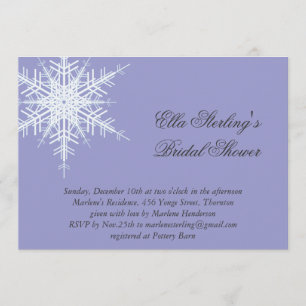 Lavender Winter Snowflake Bridal Shower Invitation