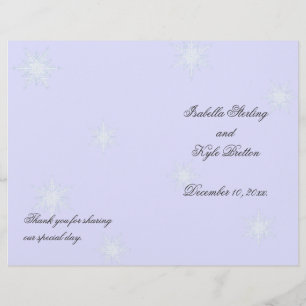 Lavender Winter Snowflake Wedding Programme