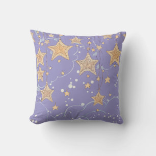 Lavender Wish Star Throw Pillow