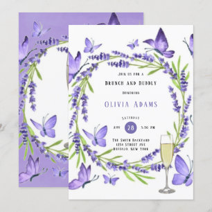 Lavender Wisteria & Butterflies Brunch & Bubbly In Invitation