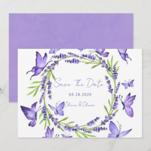 Lavender Wisteria & Butterflies Save The Date