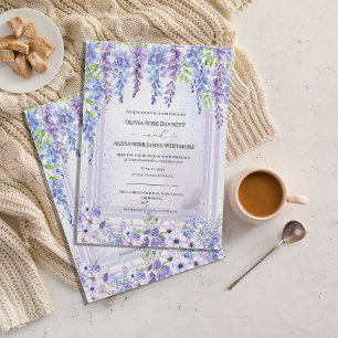 Lavender Wisteria Floral Arch Wedding Invitation