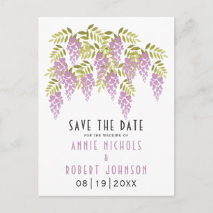 Lavender wisteria spring wedding Save the Date Announcement Postcard