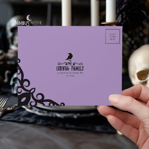 Lavender Witchy Halloween RSVP Card Envelope