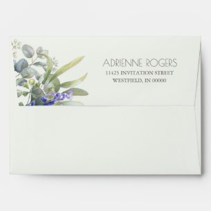 Lavender With Eucalyptus Greenery Wedding Envelope