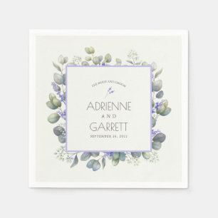 Lavender With Eucalyptus Greenery Wedding Paper Napkin