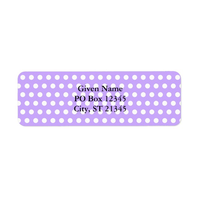 Lavender with White Polka Dots (Front)