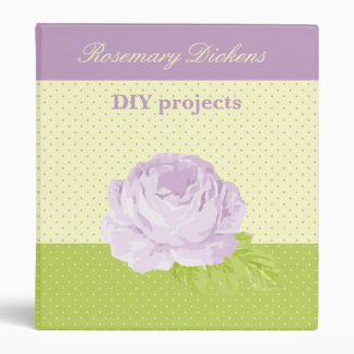 Lavender Yellow Green Polkadots and Rose Binder
