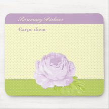 Lavender Yellow Green Polkadots and Rose