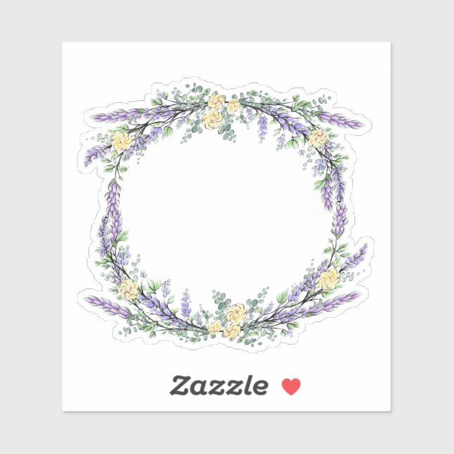 Lavender Yellow Roses and Eucalyptus watercolor  (Sheet)