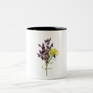 Lavender & Yellow Wildflower Botanical Design Two-Tone Coffee Mug