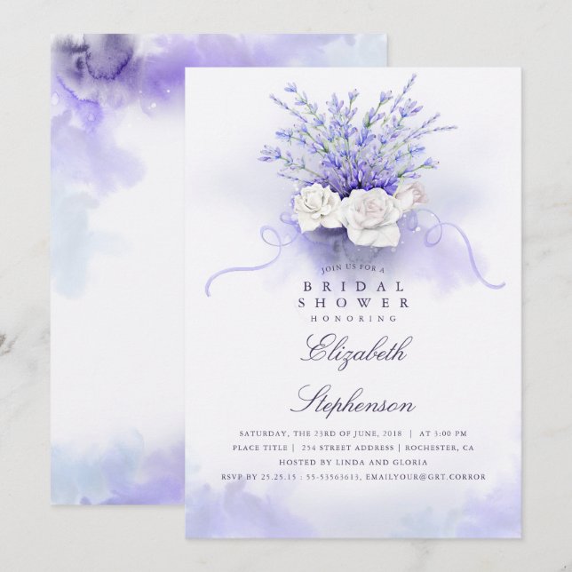 Lavenders Bridal Shower Invitation (Front/Back)