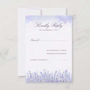 Lavenders Field Floral Purple Wedding RSVP